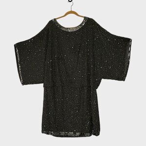 NWOT J Kara Dress 22W Blouson Dress 3/4 Sleeve Beaded Formal Special Occasion